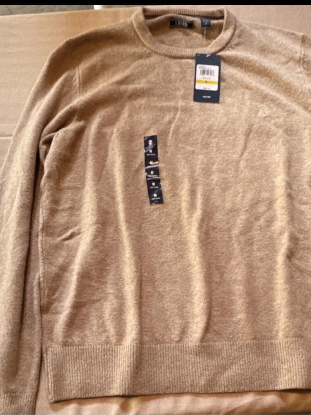 Izod Men's Crewneck Sweater‎ in Tan #42
